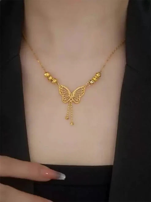 Elegant Gold Butterfly Pendant Necklace
