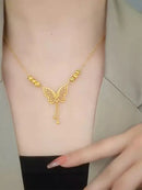 Elegant Gold Butterfly Pendant Necklace