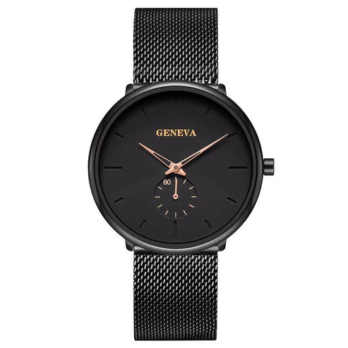 Casual Geneva Mens Watch Quartz Stainless Steel Brand Wristwatch Analog Watches Wrist