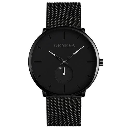 Casual Geneva Mens Watch Quartz Stainless Steel Brand Wristwatch Analog Watches Wrist