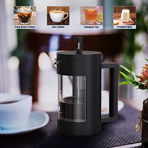 French Press Coffee Maker, Camping Plastic Glass French Coffee Press.