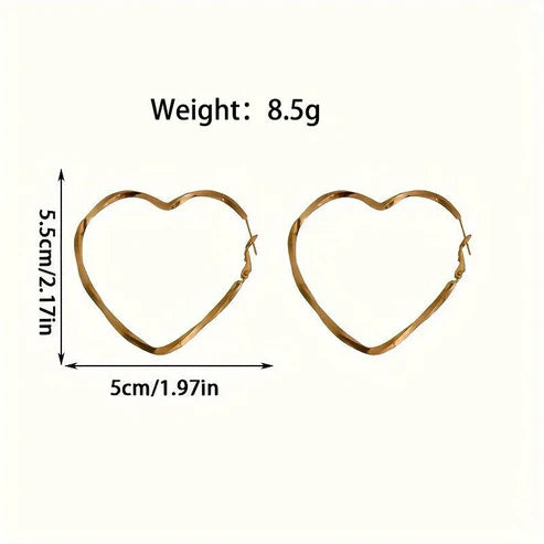 Heart Vintage Metal Earrings Female Accessories