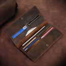 Bytee Zone Horse Long Wallet Genuine Leather Hand-held Men's Card Holder
